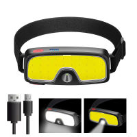 2022 NEW TYPE-C Rechargeable LED Head Lamp ABS Plastic IPX5 Waterproof Head Torch Light Super Bright COB Headlamp