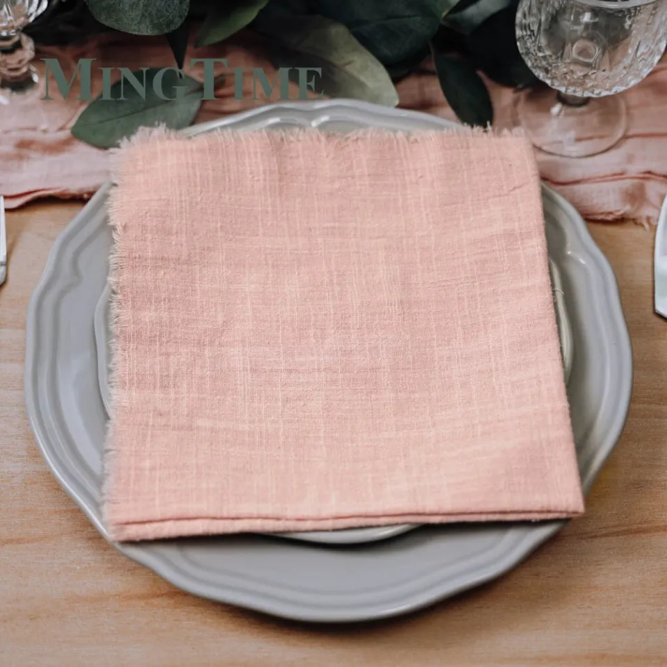 6PC 30X45CM Christmas Cotton Cloth Napkins Dinner Kitchen serviette de  table for Wedding Party Green Home