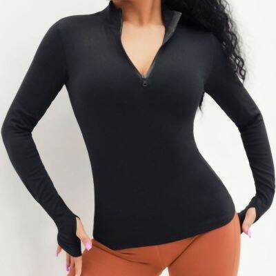 ❅❄ NORMOV Sleeve With Thumb Holes Tees Feamle Dry Workout Top O-Neck