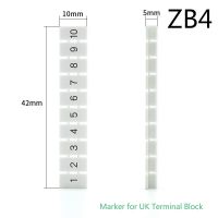 แถบ Zb4เครื่องหมายเปล่าสำหรับ Uk-1.5n St1.5รางขั้วต่อราง Din 100ชิ้นฉลากเครื่องหมายแถบที่ตั้งป้ายสายไฟ