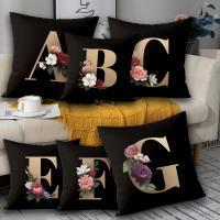 【hot】▪ 26 Letters Cover 45x45 Gloden Pillowcase Side Throw 40x40 Cushion