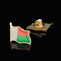 【CC】 African The of Historical Gold Plated Flag Brooch Badges Lapel Pins