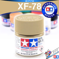 TAMIYA 81778 XF-78 XF78 FLAT WOODEN DECK TAN MATT MATTE สีน้ำตาลอ่อนด้าน ACRYLIC PAINT MINI COLOR 10ML สีอะครีลิกสำหรับพลาสติก โมเดล VCA GUNDAM