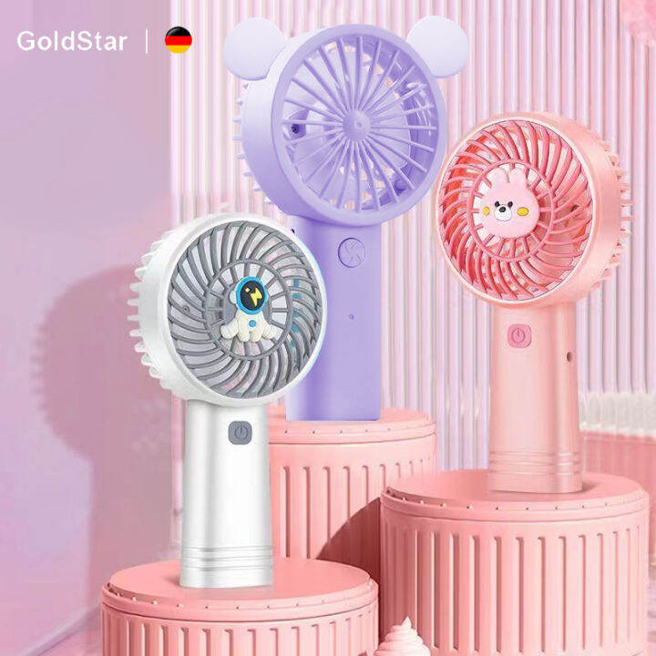 Gold Star Available in three colors Mini small hand fan clip mounted