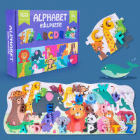 Cartoon Wooden Blocks Number Puzzle Board Game Montessori Toys Set Learning Early Educational Toys Alphabet Educational Toy