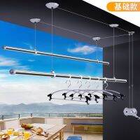 [COD] hanger lifting hand-cranked automatic double-pole stainless steel balcony clothes pole cool drying one piece wholesale