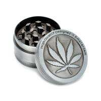 ที่บดขนาด 1.5" MJ Leaf Metal Grinder กระทัดรัด พกพาง่าย ฝาล็อคด้วยแม่เหล็ก