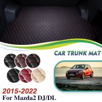 เสื่อท้ายรถหนังสำหรับ Mazda2 Mazda 2 Demio Toyota Yaris R DJ DL 2015 ~ 2022เสื่อพรมกันน้ำรถ5ที่นั่งอุปกรณ์เสริมรถยนต์