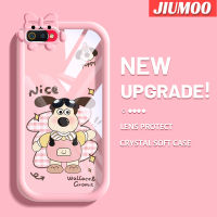 เคส JIUMOO สำหรับ Realme C2 C2S เคส A1K OPPO เคสลายลูกสุนัขน่ารักสีสันสดใสเคสเลนส์กล้องถ่ายรูปแบบนิ่มมอนสเตอร์ตัวน้อยซิลิโคนโปร่งใสกันกระแทกแบบใสง่ายสำหรับป้องกัน