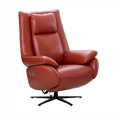 modernform เก้าอี้ปรับเอนนอน รุ่น KAREN หุ้มหนังแท้สีแดงอิฐ