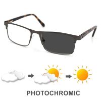 ✓✟ Bussiness Men s Photochromic Reading Glasses Magnifier Rectangle Half Frame Presbyopia Eyeglasses Driving Sunglasses