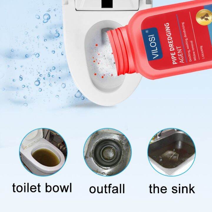 British brand VILOSI Powerful Clog Remover 600g Dissolves Hair Dredging Agent Drain Pipe Cleaner