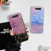 พระอาทิตย์ตกบนภูเขาที่เต็มไปด้วยหิมะ เคสโทรศัพท์ Samsung A80 A90 TPU ฝาครอบกันกระแทกซิลิโคนนุ่มใส 214