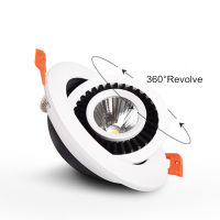 Dimmable 5W 7W 10W 15W 18W LED Ceiling Recessed Downlight WhiteBlack 360° Rotatable LED Ceiling Down light AC 85V-265V + Driver