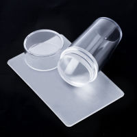 แผ่นปั๊มเล็บ Pure Clear Jelly Nails Art Stamper Scraper Set Print Silicone Marshmallow Design Manicure Accessories Tool