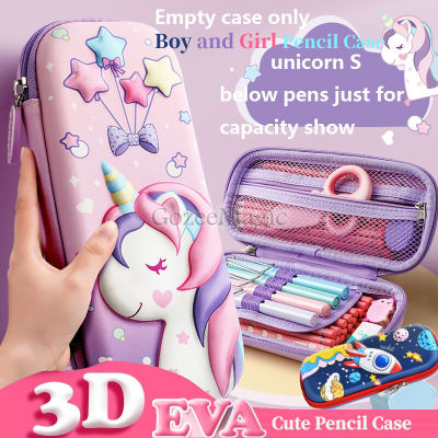【Etracker】สีฟ้า/สีชมพูกล่องดินสอกรณีเด็กชายและเด็กหญิง3D การ์ตูนยูนิคอร์นน่ารักกรณีดินสอโรงเรียนเครื่องเขียนกล่องความจุขนาดใหญ่กรณีดินสอสำหรับเด็กนักเรียนปากกากระเป๋า  การจัดเก็บ Pencil Box Case