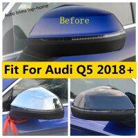 For Audi Q5 2018 - 2022 Car Door Rearview Mirror Decoration Cover Trim ABS Chrome / Carbon Fiber Exterior Kit Accessories