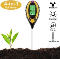 Soil pH Meter 3/4 in 1 PH Light Moisture Acidity Tester Soil Tester Moisture Meter Plant Soil Tester Kit for Flowers