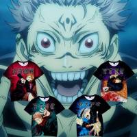 เสื้อยืดแขนสั้นพิมพ์ลาย Jujutsu Kaisen สําหรับผู้ชาย