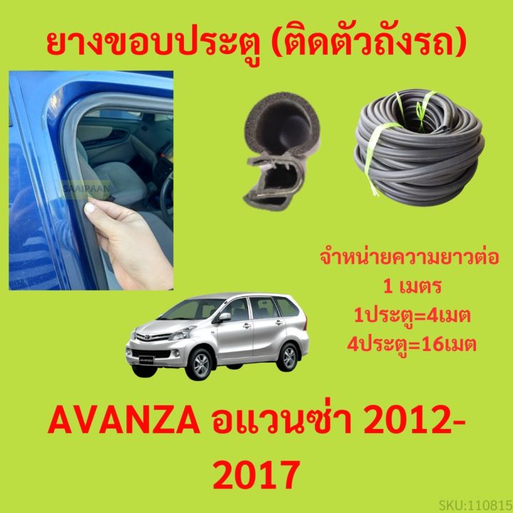 ยางขอบประตู-avanza-อแวนซ่า-2012-2017-กันเสียงลม-epdm-ยางขอบประตูรถยนต์-ยางกระดูกงูรถยนต์