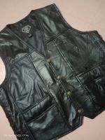 DIAMOND PLATE 100% LEATHER BIKER VEST / CUT 3XL (24" CHEST) Ex-Display to clear...