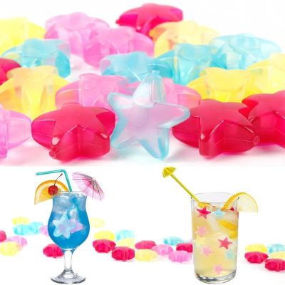 20pcs/set Star Shaped Ice Cube Beer Wine Cooler Plastic Reusable Multicolour Ice Cube Bar Party Physical Cooling Tools