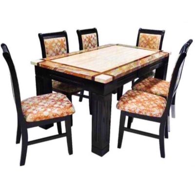 ชุดโต๊ะอาหาร STAR 80 Cm // MODEL : DK-669-M6-D ดีไซน์สวยหรู สไตล์เกาหลี โต๊ะหน้าหินอ่อน 6 ที่นั่ง สินค้ายอดนิยมขายดี แข็งแรงทนทาน ขนาด 90x150x76 Cm
