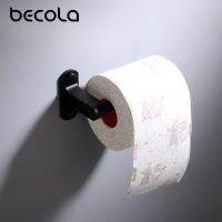 Becola ที่ยึดกระดาษห้องน้ำติดผนังสีดำอะลูมินัมอัลลอยห้องครัวห้องน้ำม้วนทิชชู่กระดาษที่แขวนผ้าขนหนูที่แขวน Tisu Toilet