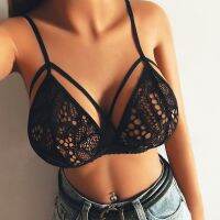 （A So Cute） ผู้หญิง39; SBra Harness ชุดชั้นในเข็มขัด Crop Tops สีทึบ BandageSexy Camis HalterBralette ผู้หญิง Brassiere