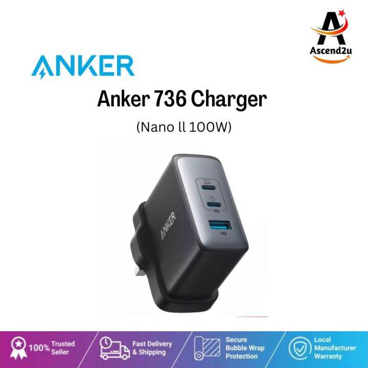 [ANKER MY] Anker 736 Charger (Nano ll 100W) 3Port Fast Compact