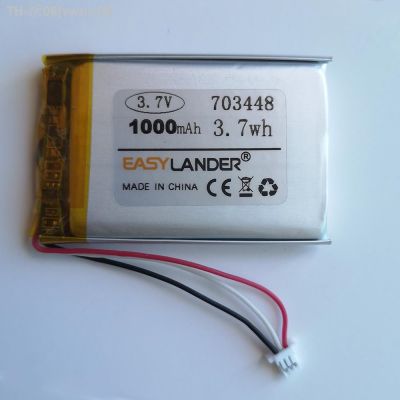 1.0 3Pin Connector 703448 3.7V 1000mAh Lithium Polymer Li-Po li ion Rechargeable Battery cells For DVR GPS MP4 MP5 SH703448 [ Hot sell ] vwne19