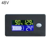 High Guality 36V 48V LCD จอแสดงผลตะกั่วกรด12V 24V เครื่องทดสอบเครื่องวัดอุณหภูมิโวลต์มิเตอร์