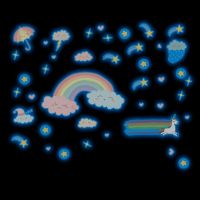 ∏ Unicorn Running Rainbow Clouds Glow Sticker Afg3536 Luminous PET Film Color Printing XINGX Wall Sticker