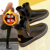 [COD] Snow boots womens 2021 new velvet thickened mid-tube waterproof non-slip integrated winter warm shoes