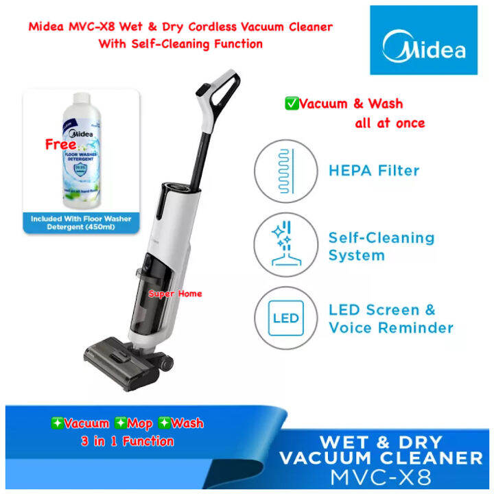 Midea Vacuum MVCX8 Wet & Dry Cordless Vacuum Cleaner With Self