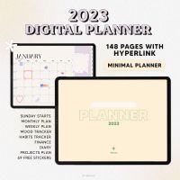 BBNJUK 2023 Digital Planner hyperlink ทุกแผ่น ดิจิตอลแพลนเนอร์ จดโน้ต Goodnotes , Noteablity