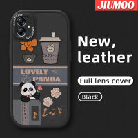 JIUMOO เคส M04 F04 A04E A04ปลอกสำหรับ Samsung ลายการ์ตูนน่ารักเคสนุ่มหนังแบบบางลายแพนด้าเคสป้องกันเลนส์กล้องคลุมทั้งหมดลายดีไซน์ใหม่เคสกรอบซิลิโคนเคสกันกระแทก