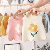 2020 Autumn Winter Children Girls Flower Sleeveless O Neck Knitwear Pullover Vest Baby Girls Knitted Waistcoat