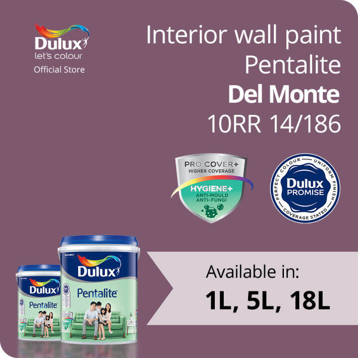 Dulux Pentalite Del Monte (10RR 14/186) (Antimould & Antifungus) (Interior Wall Paint) Lazada