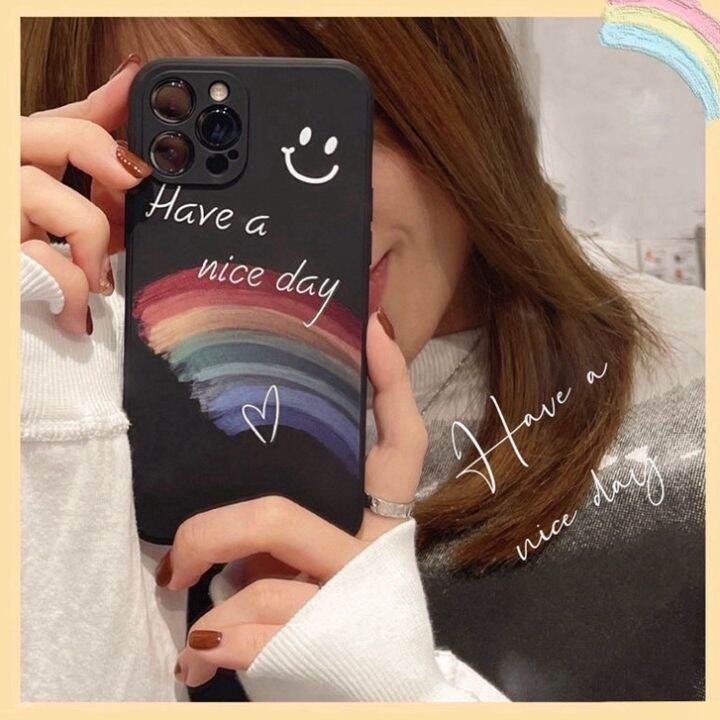 เคสศัพท์-สายรุ้ง-ใบหน้ายิ้มแย้ม-vivo-y15-y17-y12-y19-v15-y30-y50-เคสศัพท์-y85-ของเหลว-ซิลิโคน-เคสศัพท์มือถือ-vivo-เคส