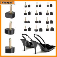 SHENGZU 10pcs สีดำ ส้น stoppers ปกป้อง เล็บส้นสูง การเปลี่ยนเข็ม เคล็ดลับส้นเท้า หมุดซ่อมส้นสูง ส้นสูงเคล็ดลับก๊อก