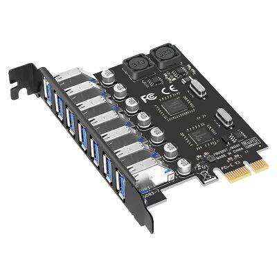 7 Ports USB 3.0 PCI Express Adapter Card USB Expansion Card, PCIe Riser Card for PC, Linux / WindowsXP/ 7/ 8/ 8.1/ 10