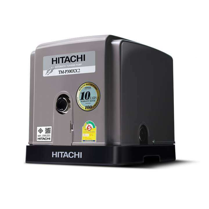 hitachi-tm-p300xx-ปั๊มน้ำอัตโนมัติแบบเทอร์ไบน์-2-ใบพัด-ขนาด-300-วัตต์-แรงดันน้ำคงที่-ทำงานเงียบ-ปริมาณน้ำเพิ่มขึ้น