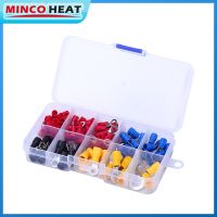 (102PCS 10Kinds RV) Ring Terminal Electrical Crimp Connector Kit Set With BoxCopper Wire Insulated Cord Pin End Butt