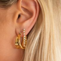 Stainless Steel PVD 18K Gold Plated Tarnish Waterproof Simply Hoop Earrings For Woman Jewelry Wholesale Trendy
