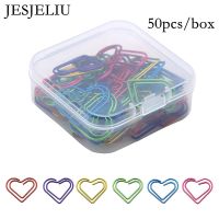 JESJELIU 50pcs/lot Multicolor Heart Shaped Love Paperclips Paper Clips Bookmark Binder Clip Office Accessories Shool Stationery