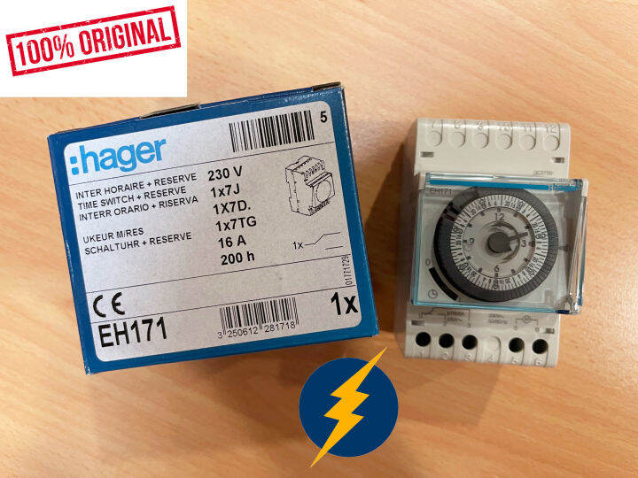 Hager EH171 Weekly time switch with reserve ( 7 days Timer ) Lazada
