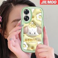 เคส JIUMOO สำหรับ OPPO Reno 8 T 5G Reno8 T A1 Pro เคสลายการ์ตูนแกะ3D แกะขอบแบบดั้งเดิมเคสโทรศัพท์แบบใสป้องกันเลนส์กล้องซิลิโคนนิ่มเคสโปร่งใสกันกระแทก