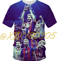 （xzx  31th）  (all in stock xzx180305)Summer New Lionel Messi 3D Printing T-shirt Mens and Womens Sports and Leisure Fashion Cool Round Neck Short-sleeved Shirt 08