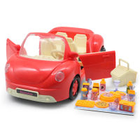 Pink Car 1:12 Forest Family Villa Furniture Set Toy DIY Miniatura Small Dollhouse Fluctuation Bed Sets Doll House Toys For Kids